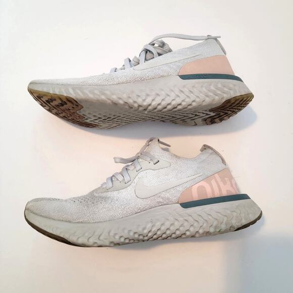 Nike Epic React Flyknit Platinum Beige Sneakers AQ0070-014 Size 8 Womens - Picture 3 of 8